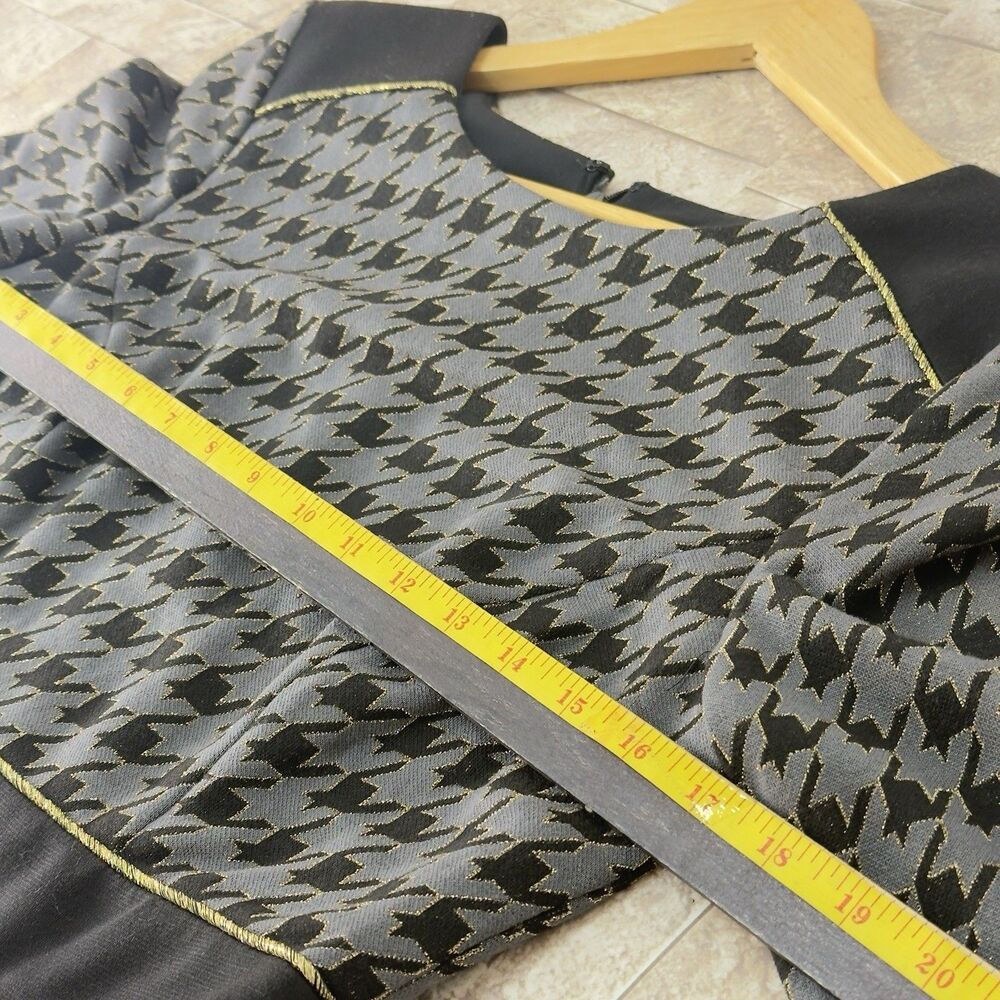 MEW -VTG 80s 90s Leslie Fay Women  Dress Size 8 Black Gold - Picture 12 of 16